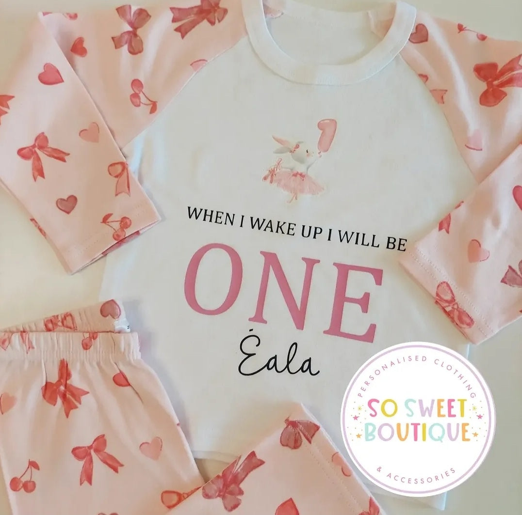Ballerina Bunny Personalised 1st Birthday Pyjamas
