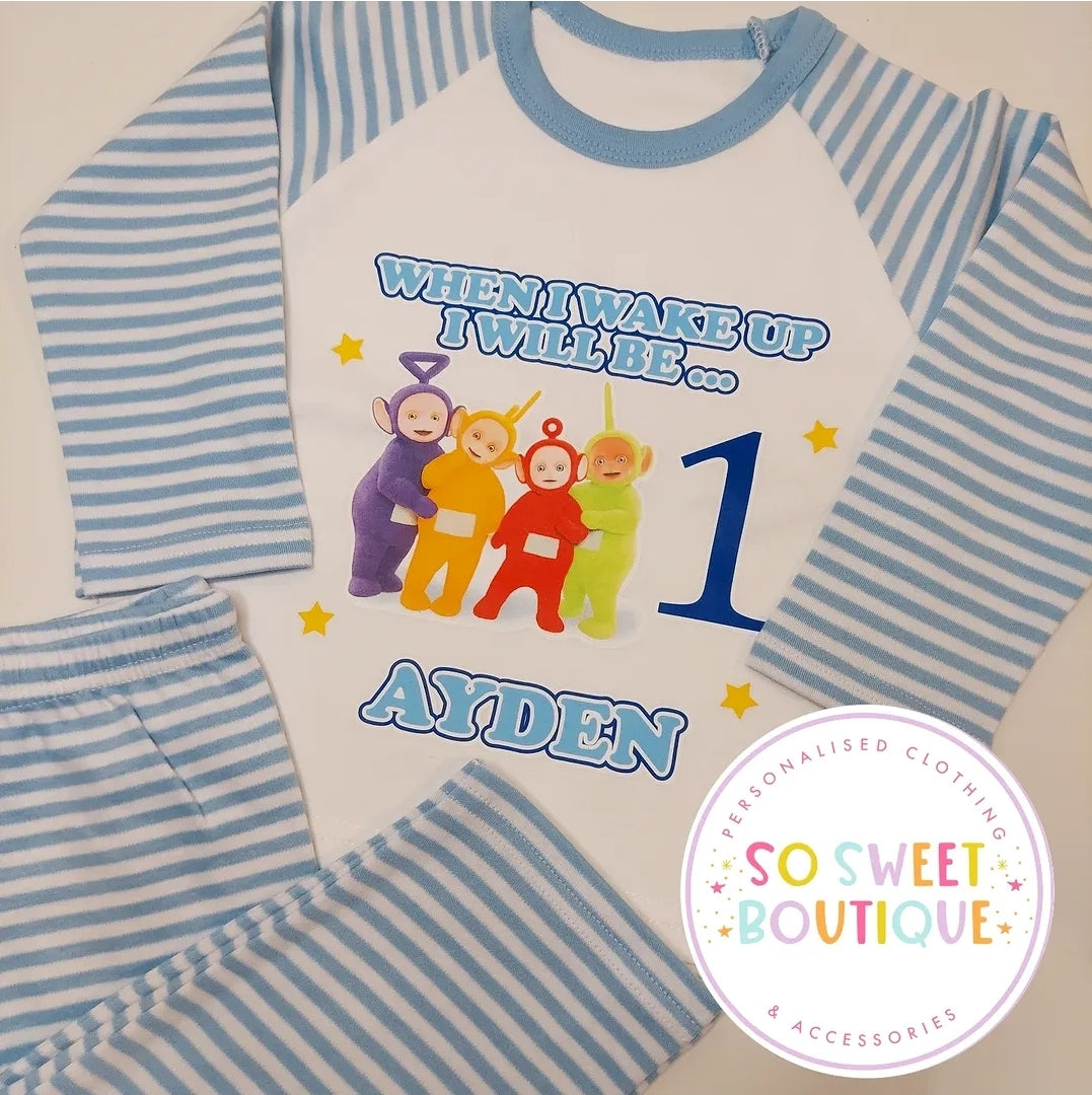 Teletubbies When I Wake Up Personalised Birthday Pyjamas