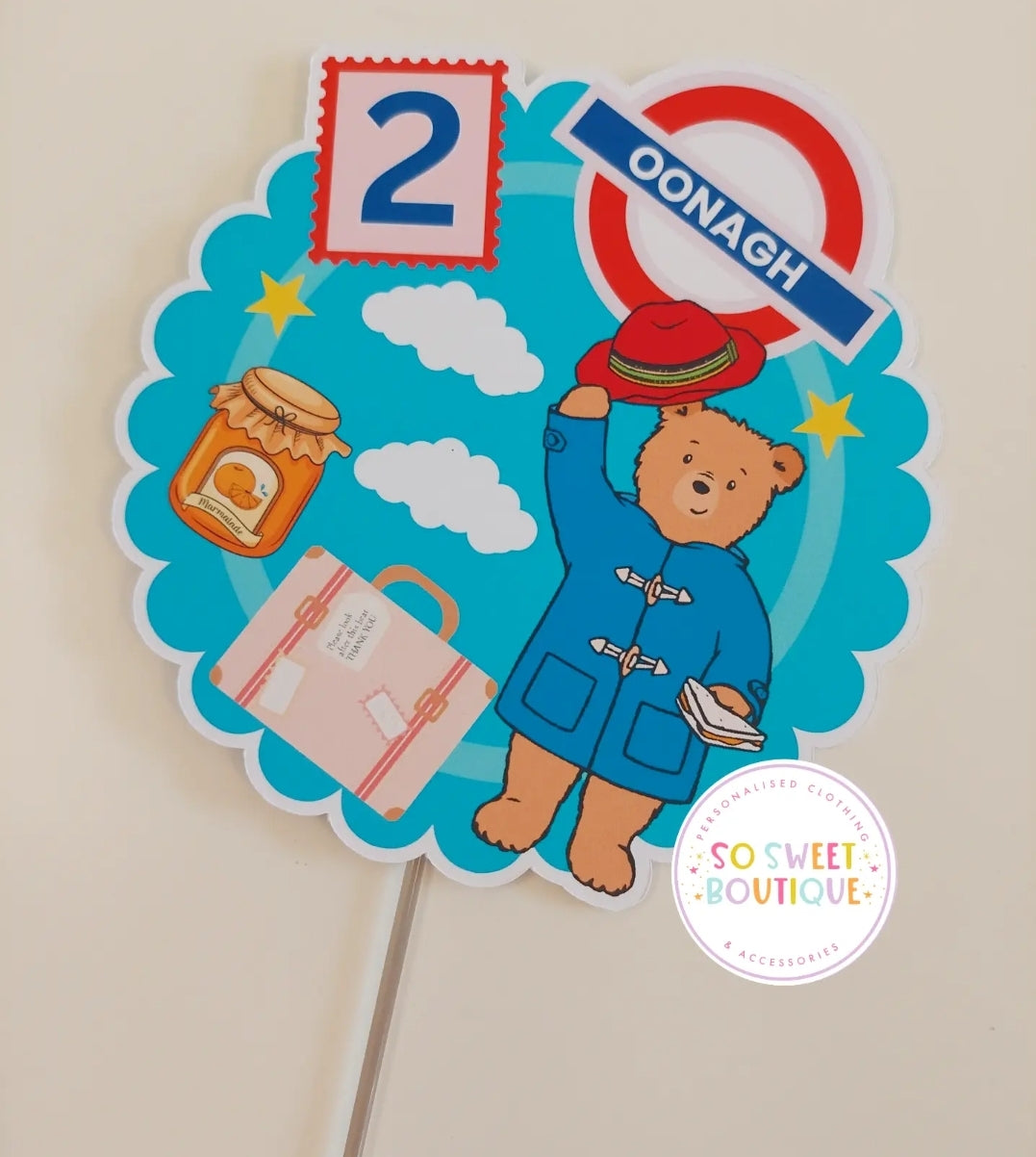 Paddington Bear Personalised Birthday Cake Topper