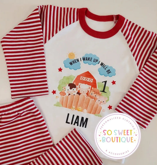 Farm When I Wake Up Personalised Birthday Pyjamas