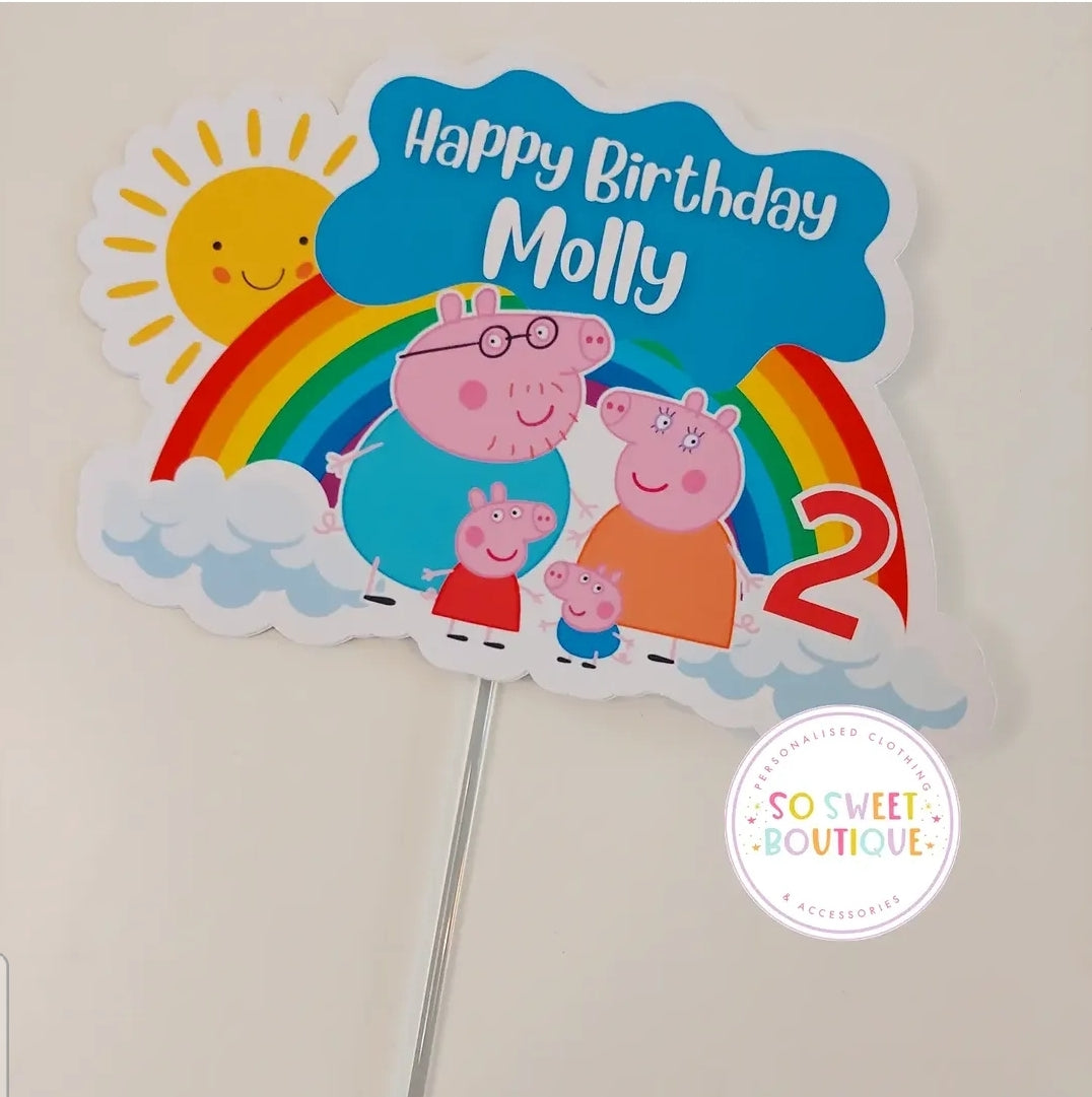 Peppa Pig Personalised Birthday Cake Topper
