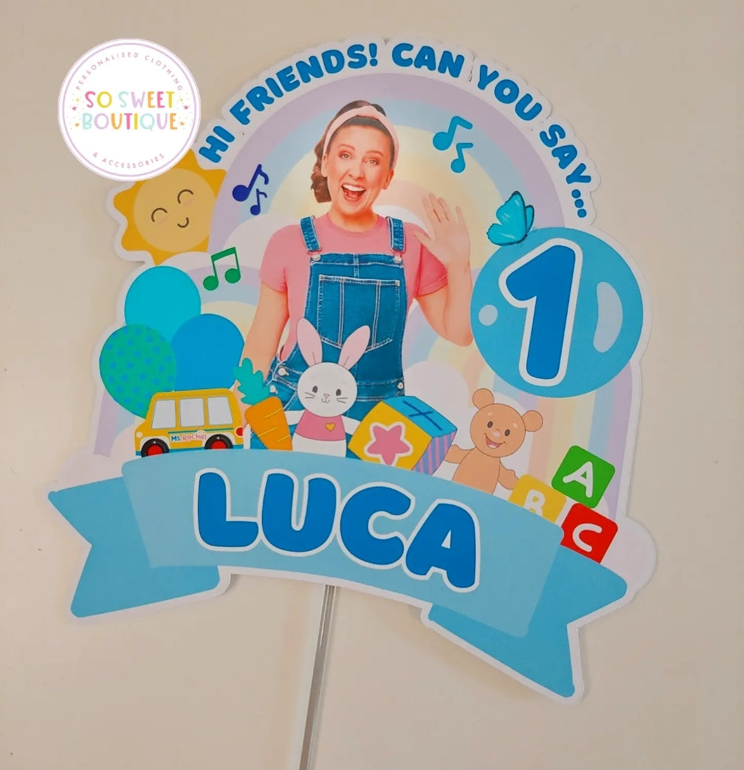 Ms Rachel Blue Personalised Birthday Cake Topper