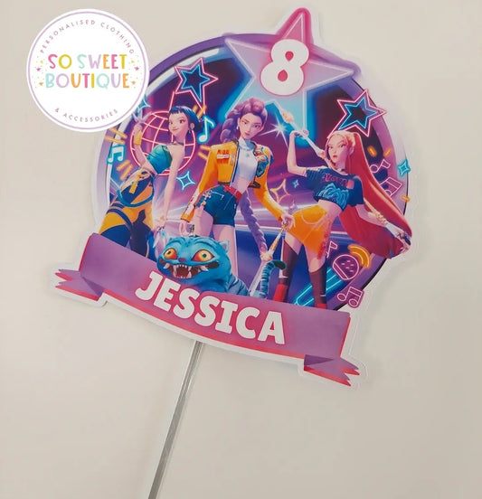KPOP Demon Hunters Personalised Birthday Cake Topper