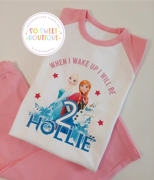 Frozen When I Wake Up Personalised Birthday Pyjamas