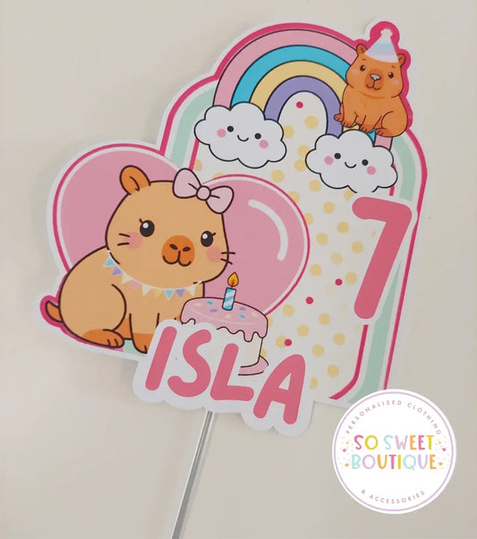 Capybara Personalised Birthday Cake Topper