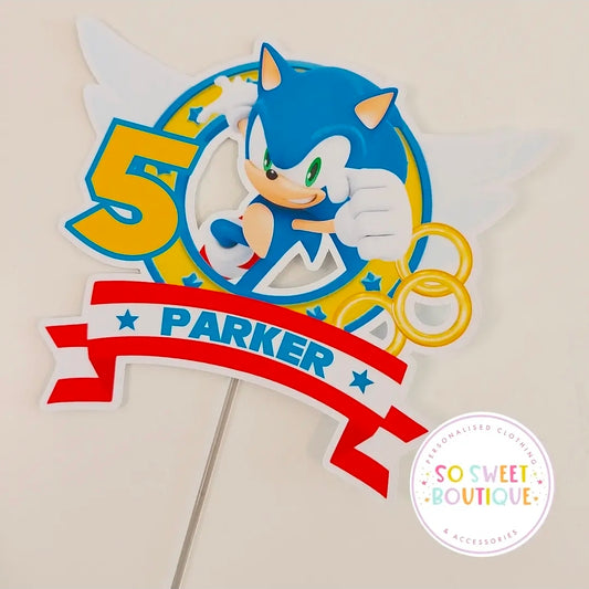 Sonic The Hedgehog Personalised Birthday Cake Topper