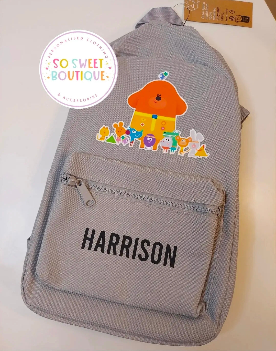 Hey Duggee Personalised Kids 7 Ltr Backpack (12 Colour Options)