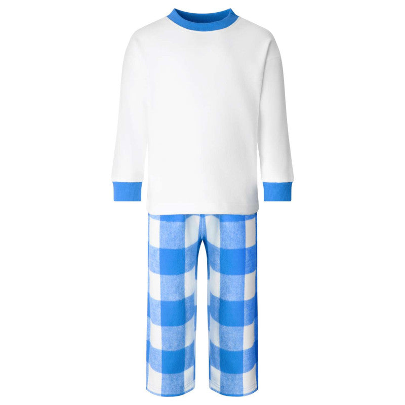 Polar Express Blue Check Unisex Personalised Christmas Pyjamas