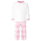 Pink children's check-bottom pyjama set from Ms Rachel's When I Wake Up collection by SoSweetBoutiqueLtd