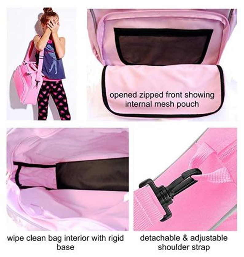 Irish Dancing themed Personalised Pink & Grey Shoulder Bag
