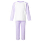 Pastel purple stripe long raglan sleeve pajamas set by SoSweetBoutiqueLtd, personalized for birthdays, soft and cozy sleepwear.