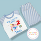 Ms Rachel Personalised Birthday Pyjamas - Blue Stripe