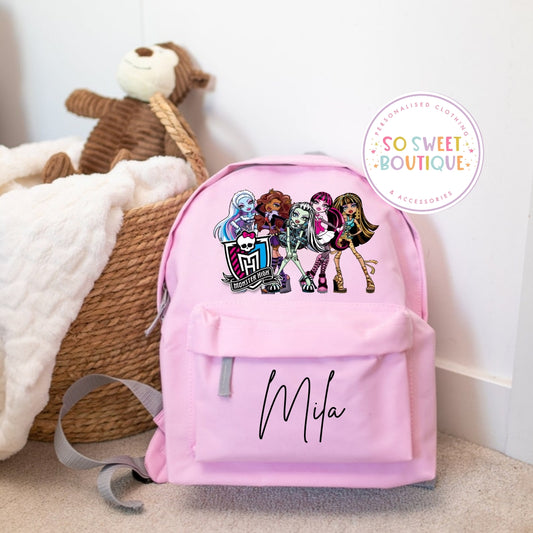 Monster High Personalised Pink School Bag - 2 Size Options