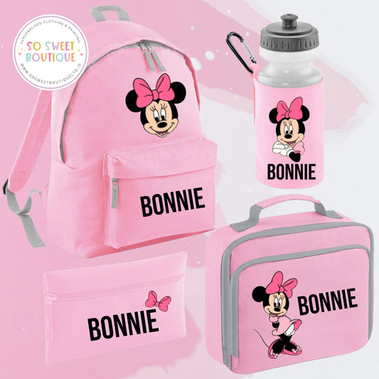 Minnie Mouse 4 Piece Pink School Bundle