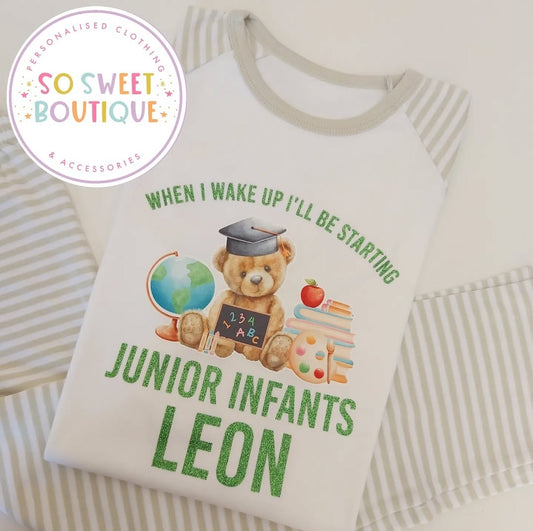 When I Wake Up School themed Pyjamas (Boy & Girl Options)